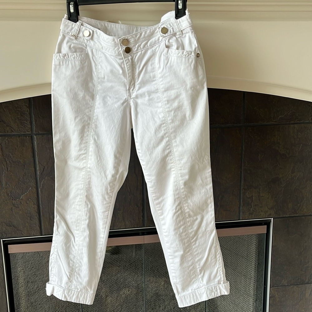 Cache white cropped pants